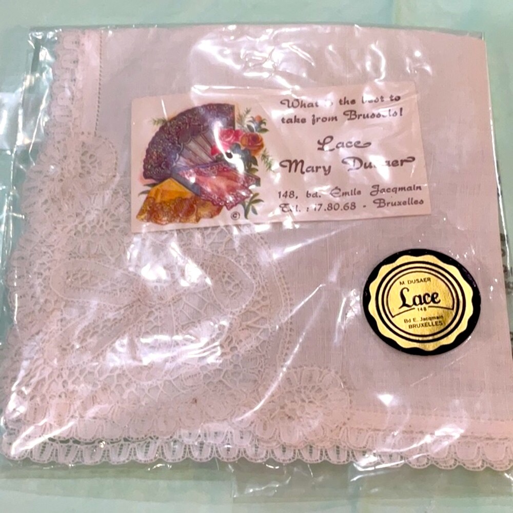 NWT Belgian lace fancy handkerchief